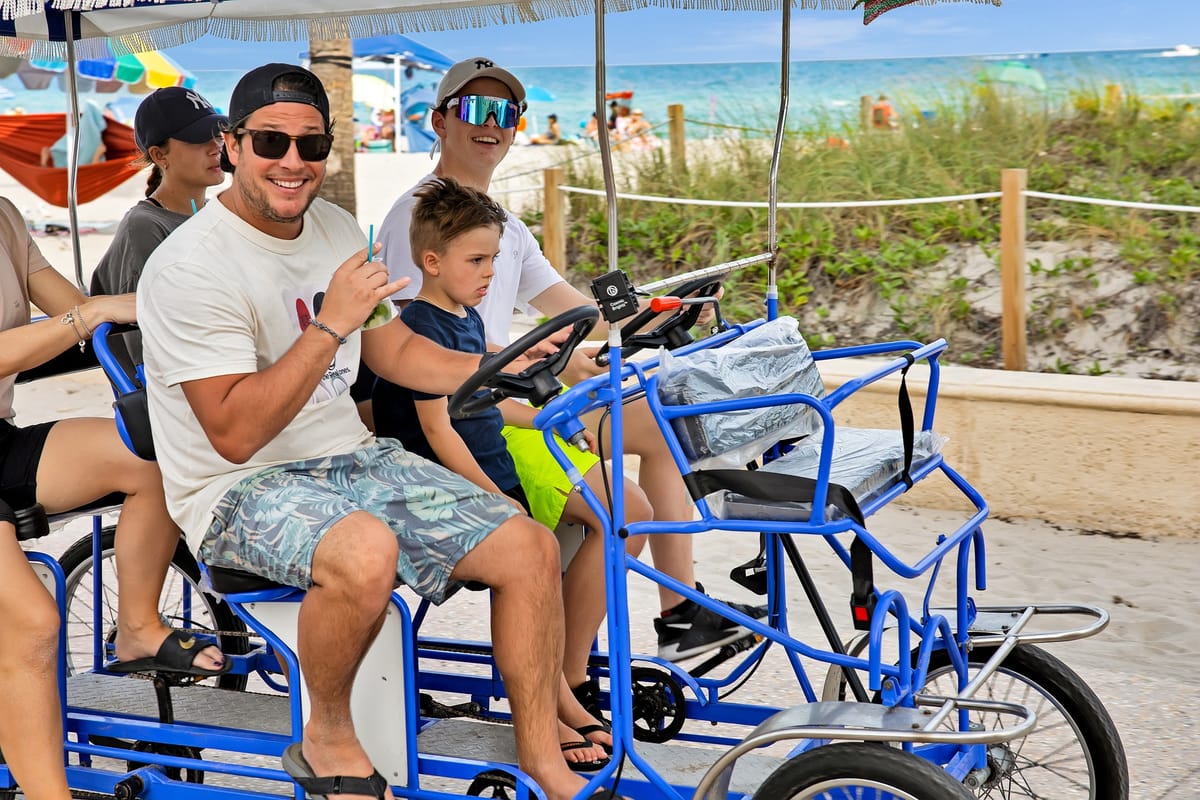 Bikes ready to rent for the Hollywood Beach Broadwalk